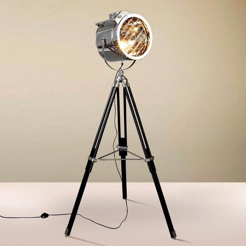 Floor Lamp Tripod - Retro Studio Tripod Floor Lamp Sliver
