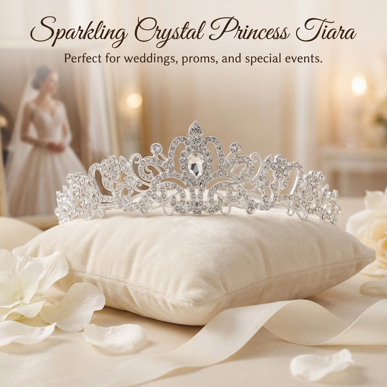 Elegant Bridal Crown Sparkly R - Elegant Decor & Lighting Llc 리뷰 및 가격