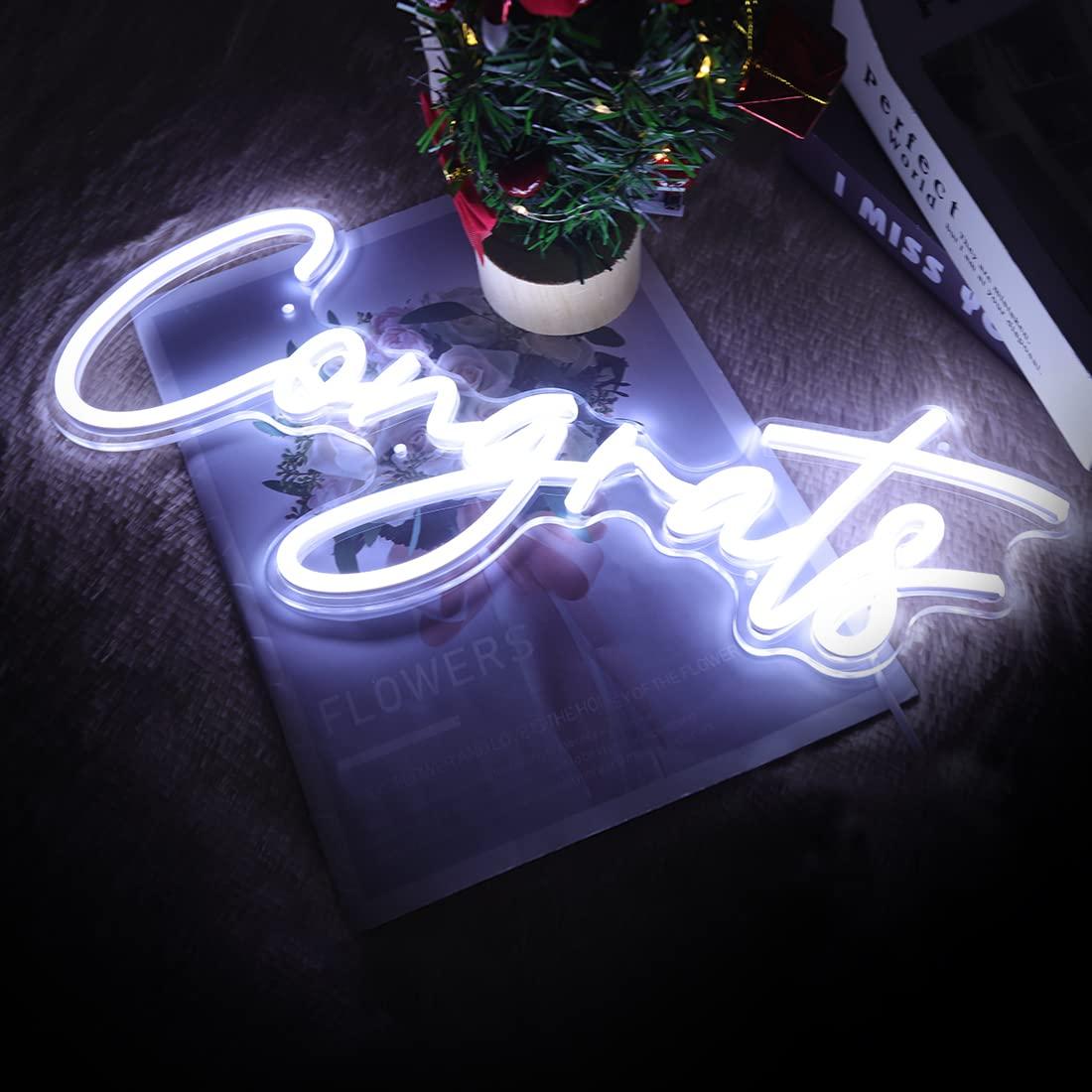 Congrats Neon Sign USB Dimmabl - Lighting Decor For Wedding 리뷰 및 가격