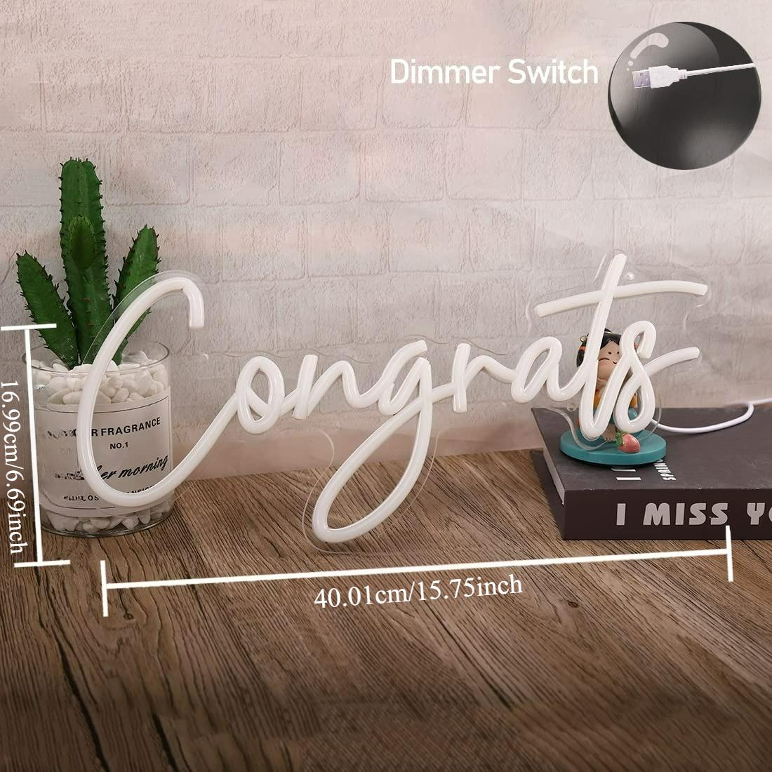 Congrats Neon Sign USB Dimmabl - Lighting Decor For Wedding 리뷰 및 가격