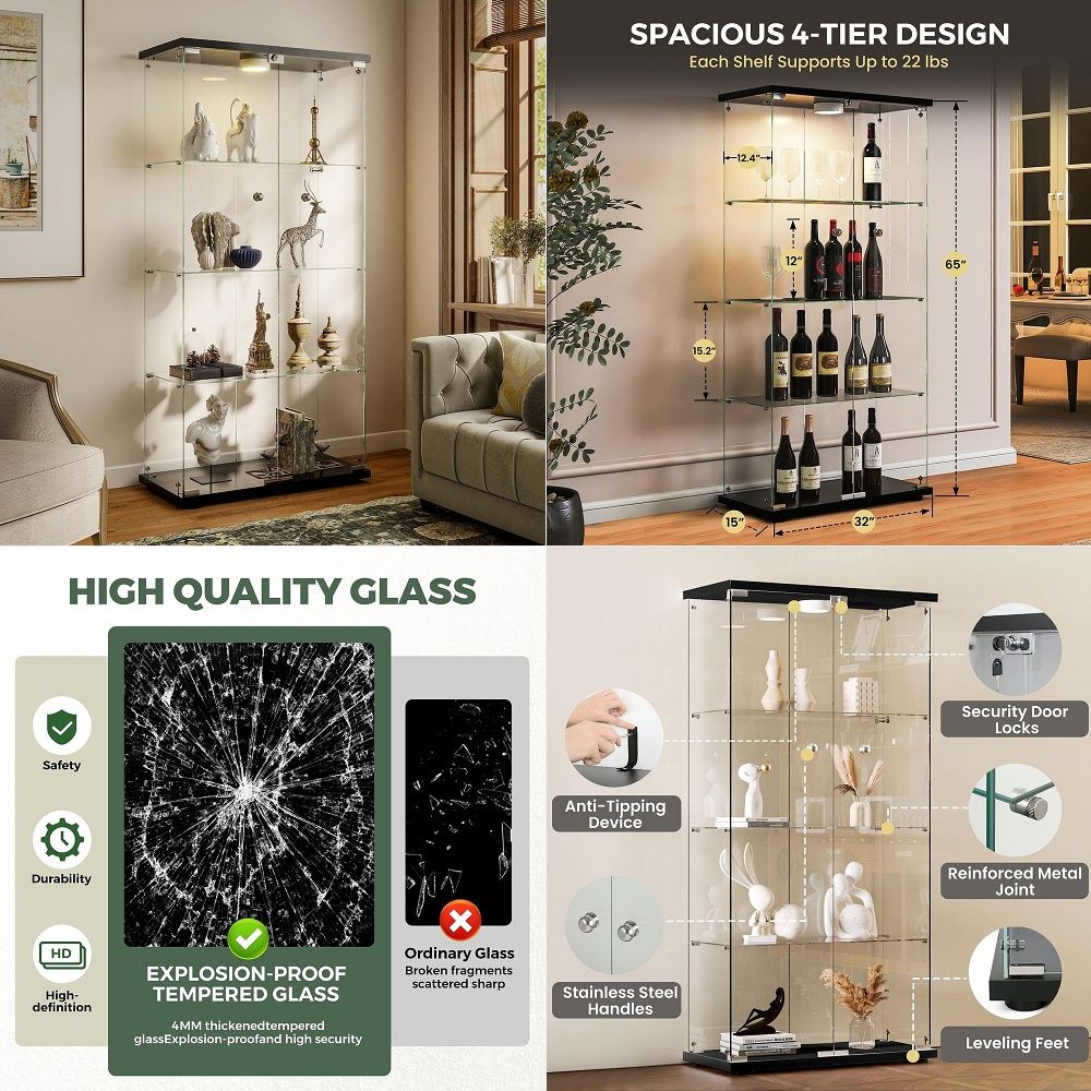 Display Cabinet with LED Light - Lighting & Home Decor Studio 리뷰 및 가격