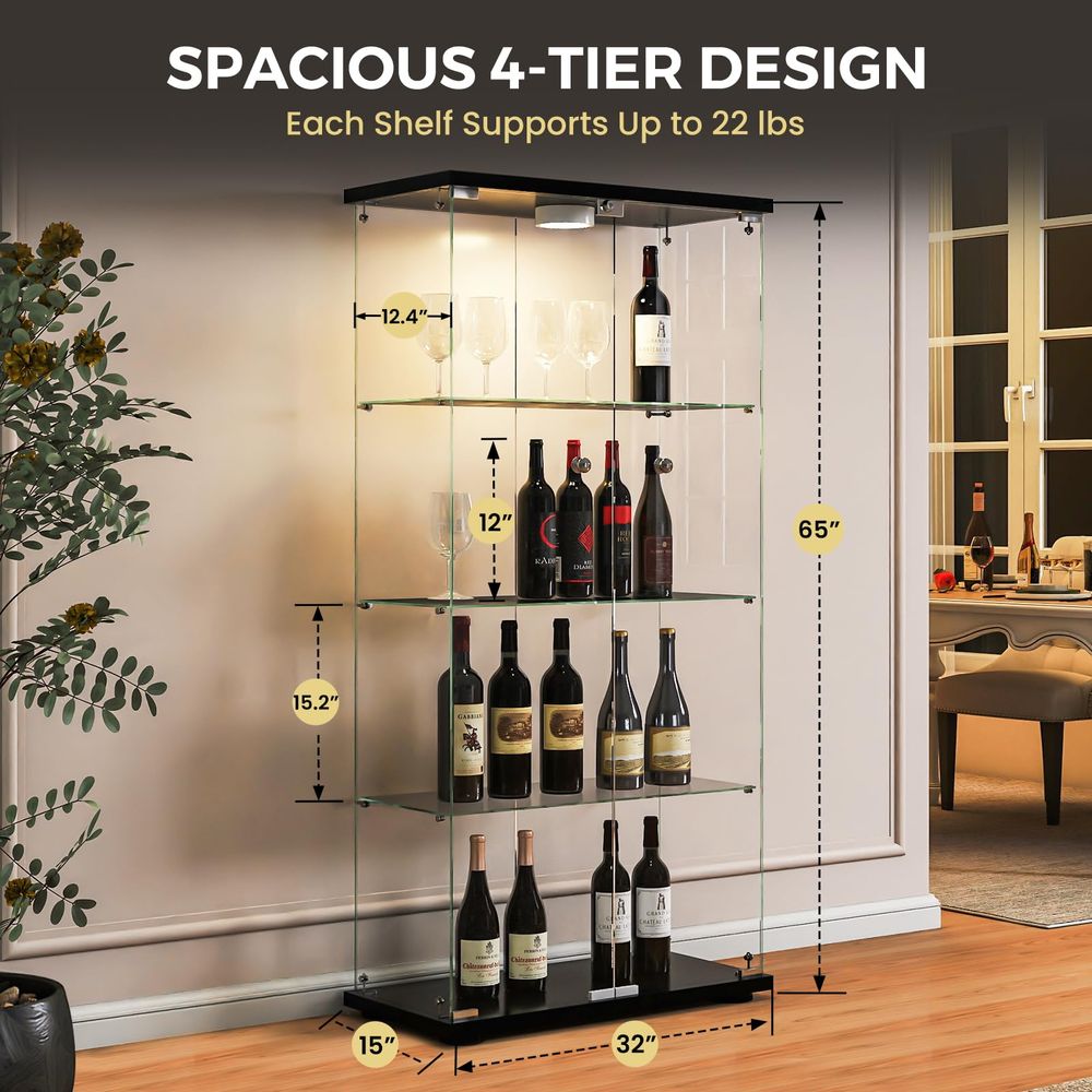 Display Cabinet with LED Light - Lighting & Home Decor Studio 리뷰 및 가격