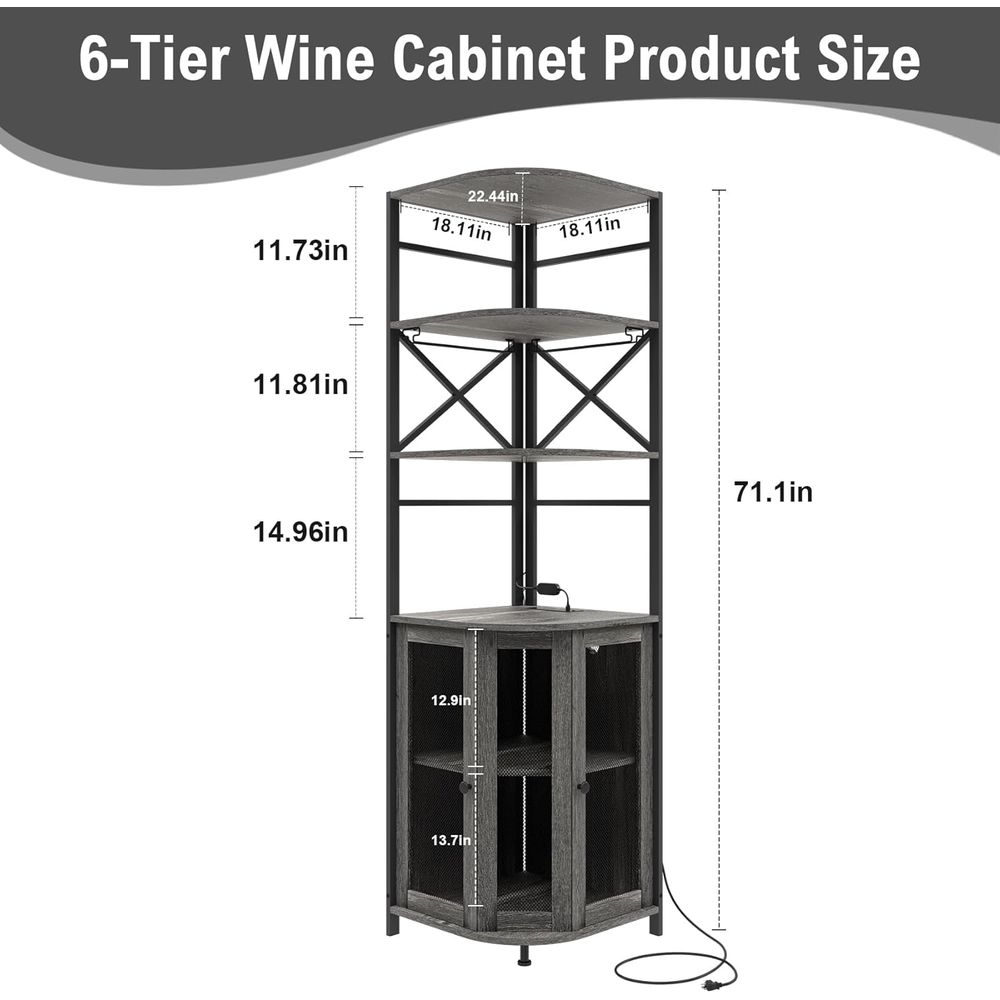 6-Tier Wine Bar Cabinet with L - Lighting & Home Decor Studio 리뷰 및 가격