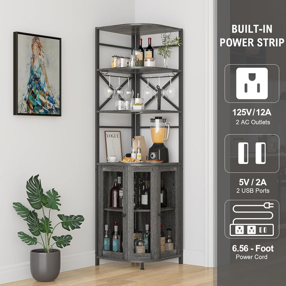 6-Tier Wine Bar Cabinet with L - Lighting & Home Decor Studio 리뷰 및 가격
