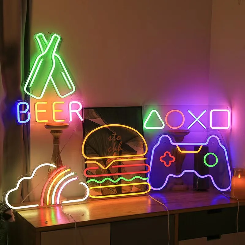 Game Neon Night Light Signs fo - Bedroom Lighting Decor Ideas 리뷰 및 가격