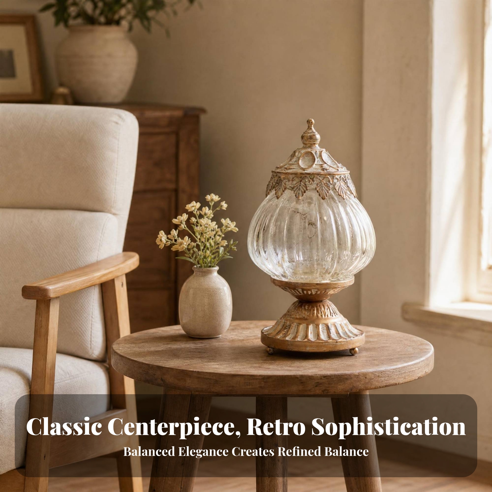 Vintage Ribbed Glass Lantern O - Decor Lighting Table Lamps 리뷰 및 가격