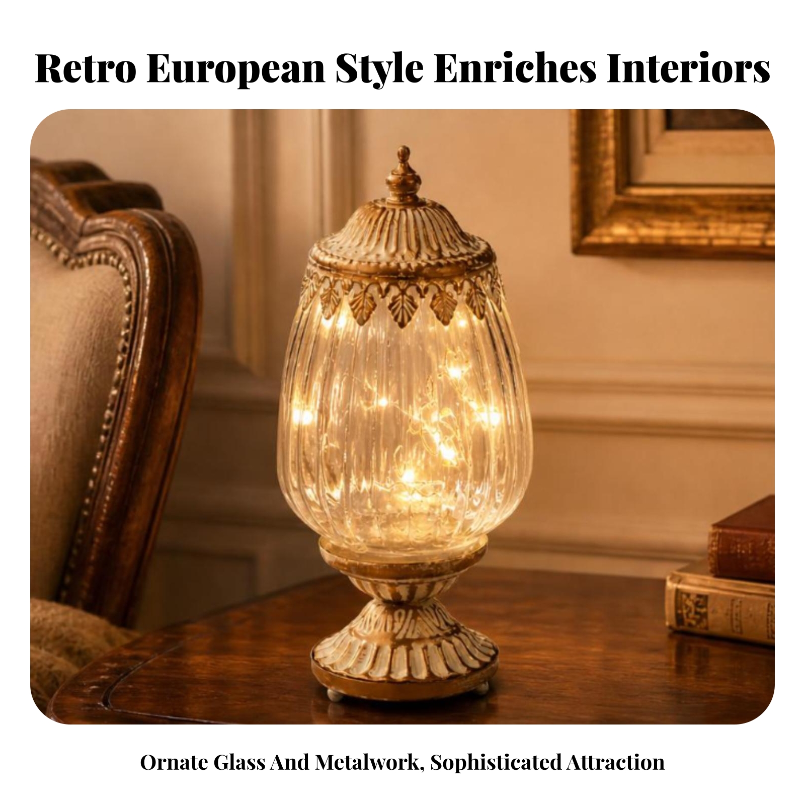 Vintage Ribbed Glass Lantern O - Decor Lighting Table Lamps 리뷰 및 가격