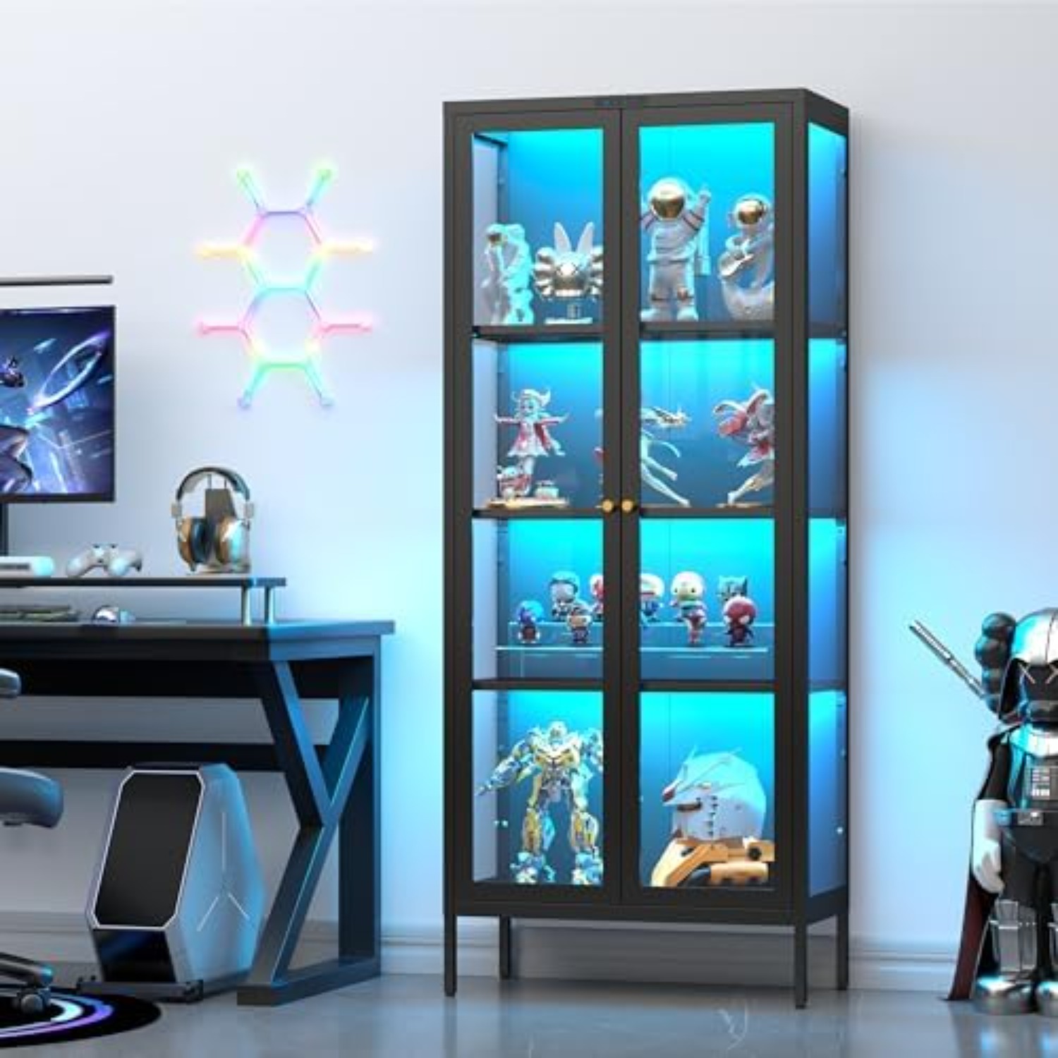 Display Cabinet with Glass Doo - Lighting & Home Decor Studio 리뷰 및 가격