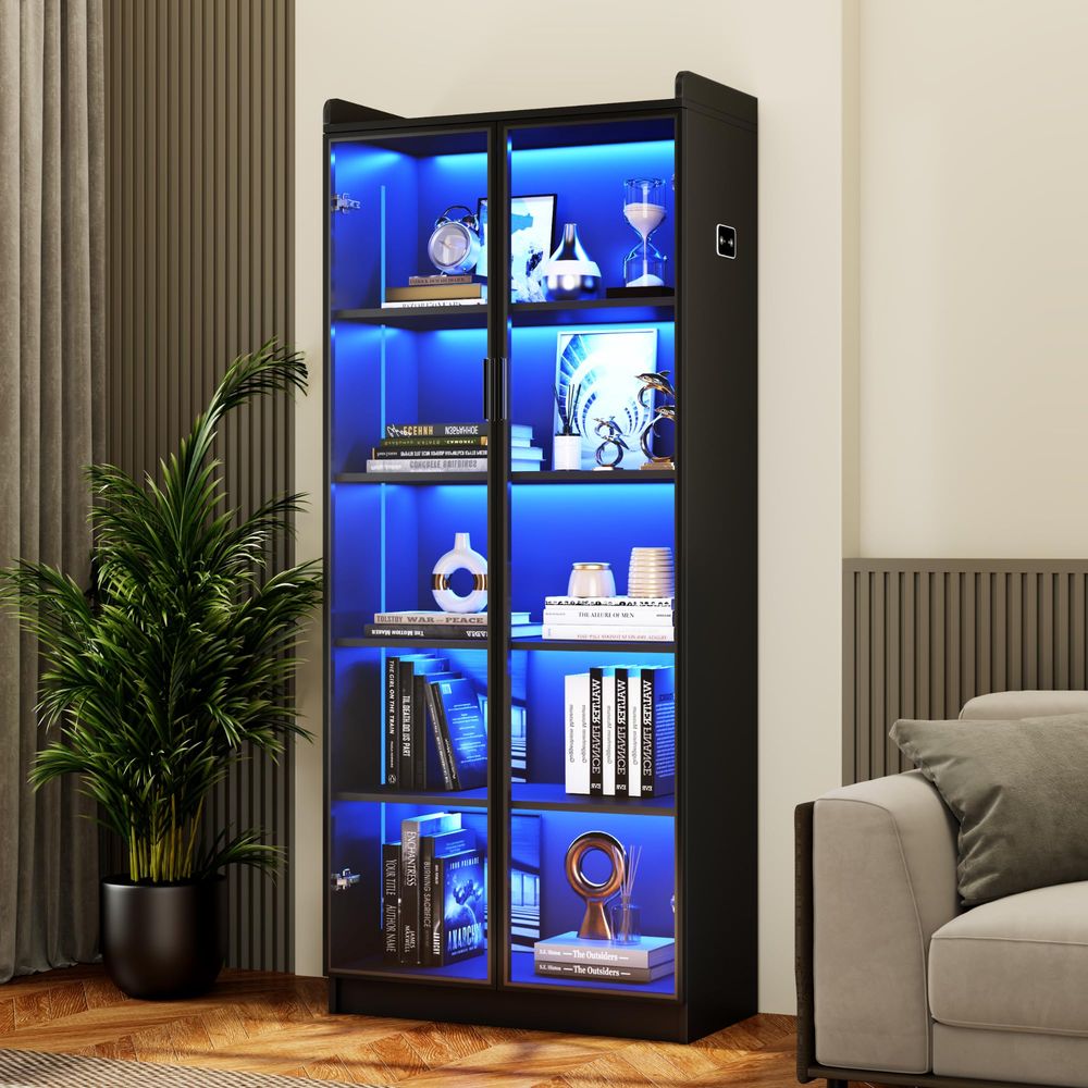 Display Cabinet with Adjustabl - Lighting & Home Decor Studio 리뷰 및 가격