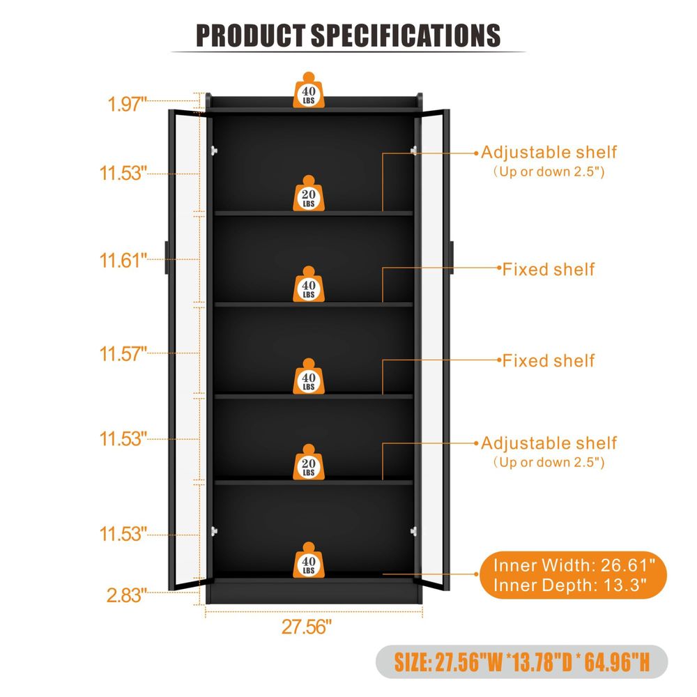 Display Cabinet with Adjustabl - Lighting & Home Decor Studio 리뷰 및 가격