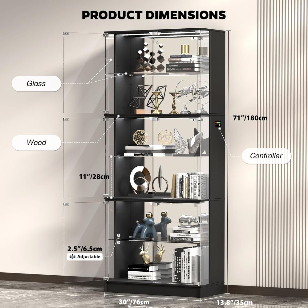 Display Cabinet with Glass Doo - Lighting & Home Decor Studio 리뷰 및 가격
