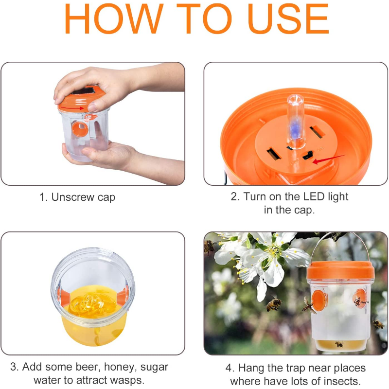 Solar Wasp Traps Hanging Yello - Lighting Jockey 리뷰 및 가격