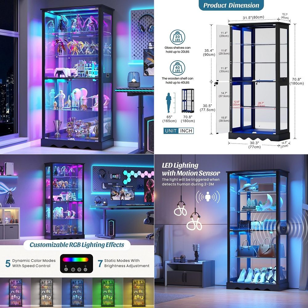 Display Cabinet with Glass Doo - Lighting & Home Decor Studio 리뷰 및 가격