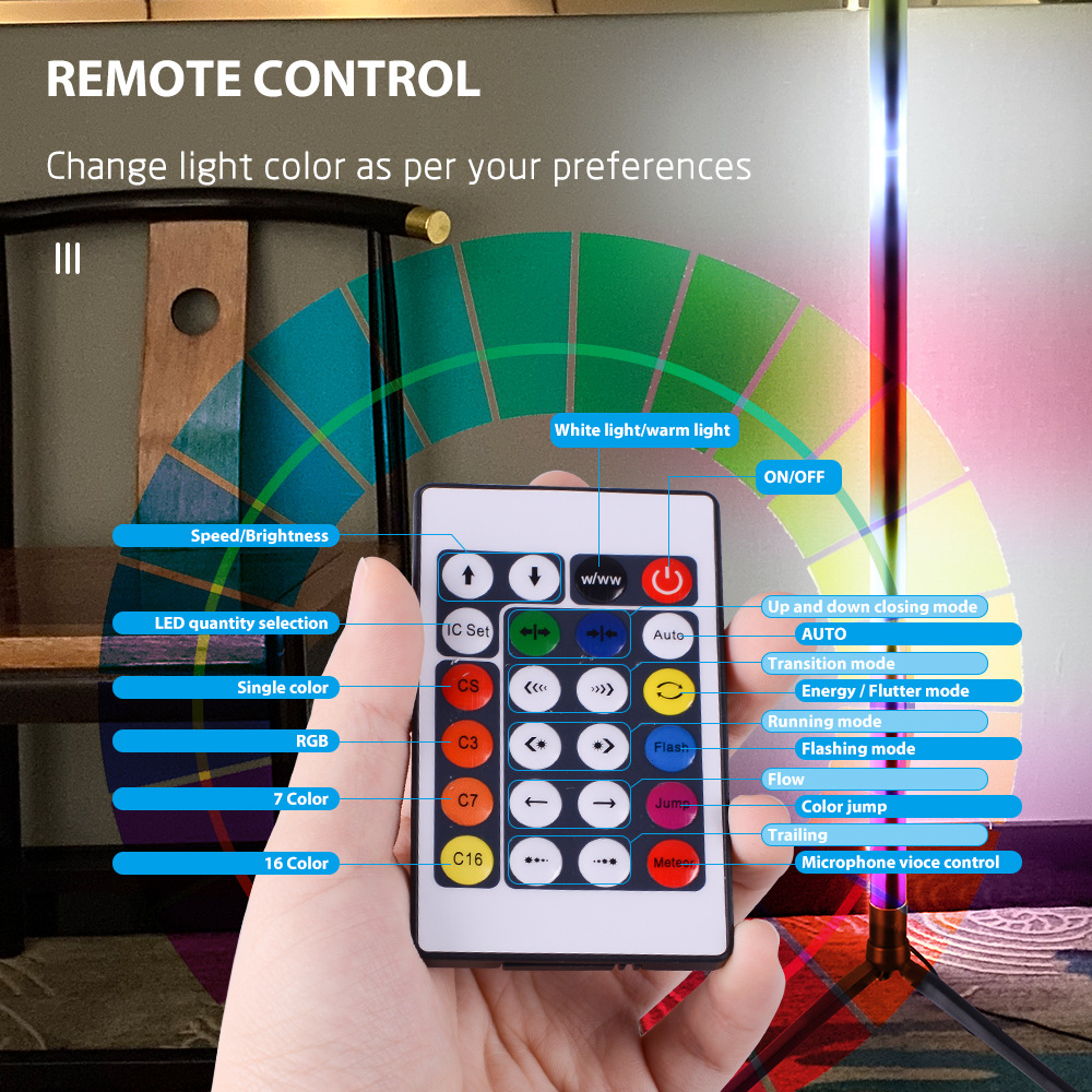 RGB LED Floor Lamp Remote APP  - Floor Lamp Tripod 리뷰 및 가격