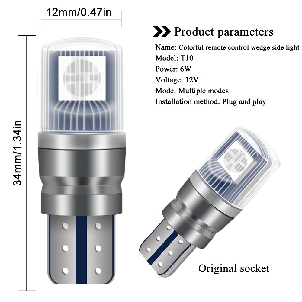 2pcs T10 LED Lights For Car RG - Touch Dimmer Lamp 리뷰 및 가격