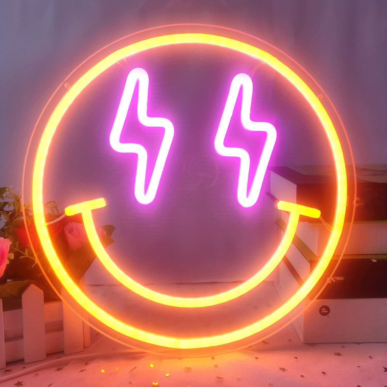 Smile Face LED Neon Sign Light - Bedroom Lighting Decor Ideas 리뷰 및 가격