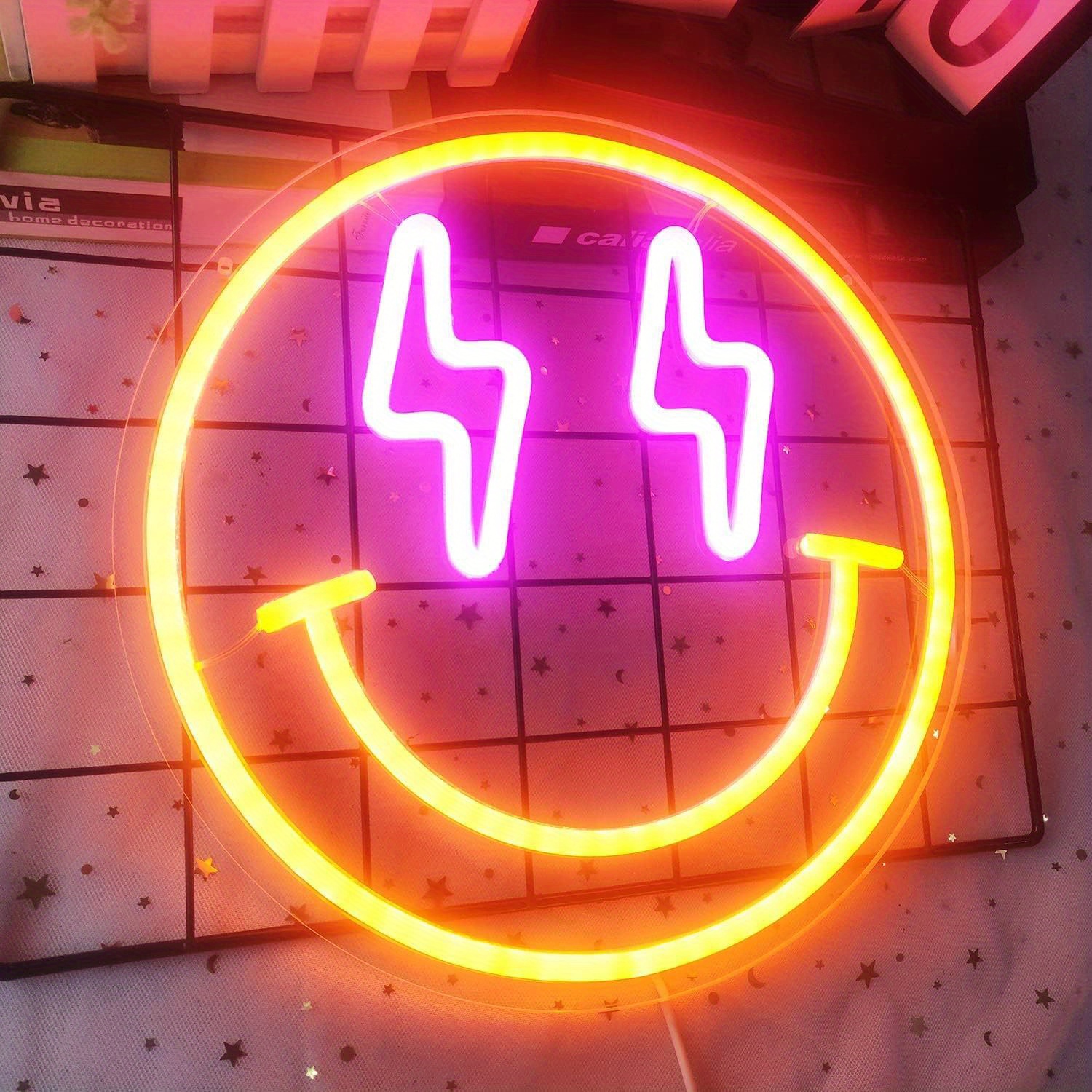 Smile Face LED Neon Sign Light - Bedroom Lighting Decor Ideas 리뷰 및 가격
