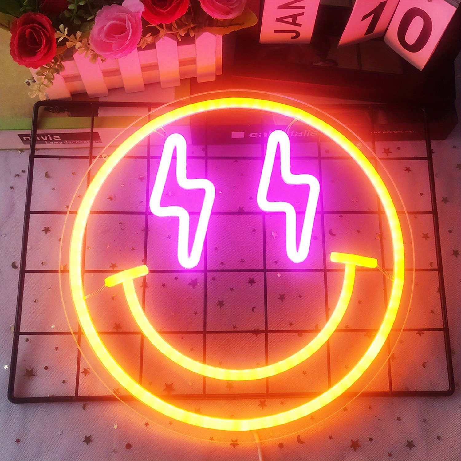 Smile Face LED Neon Sign Light - Bedroom Lighting Decor Ideas 리뷰 및 가격