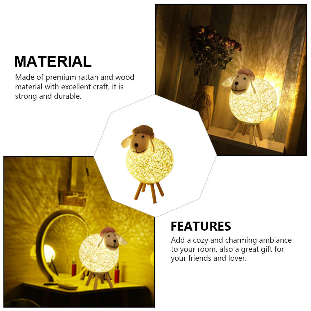 LED Sheep Night Light Rattan W - Bedroom Lighting Decor Ideas 리뷰 및 가격