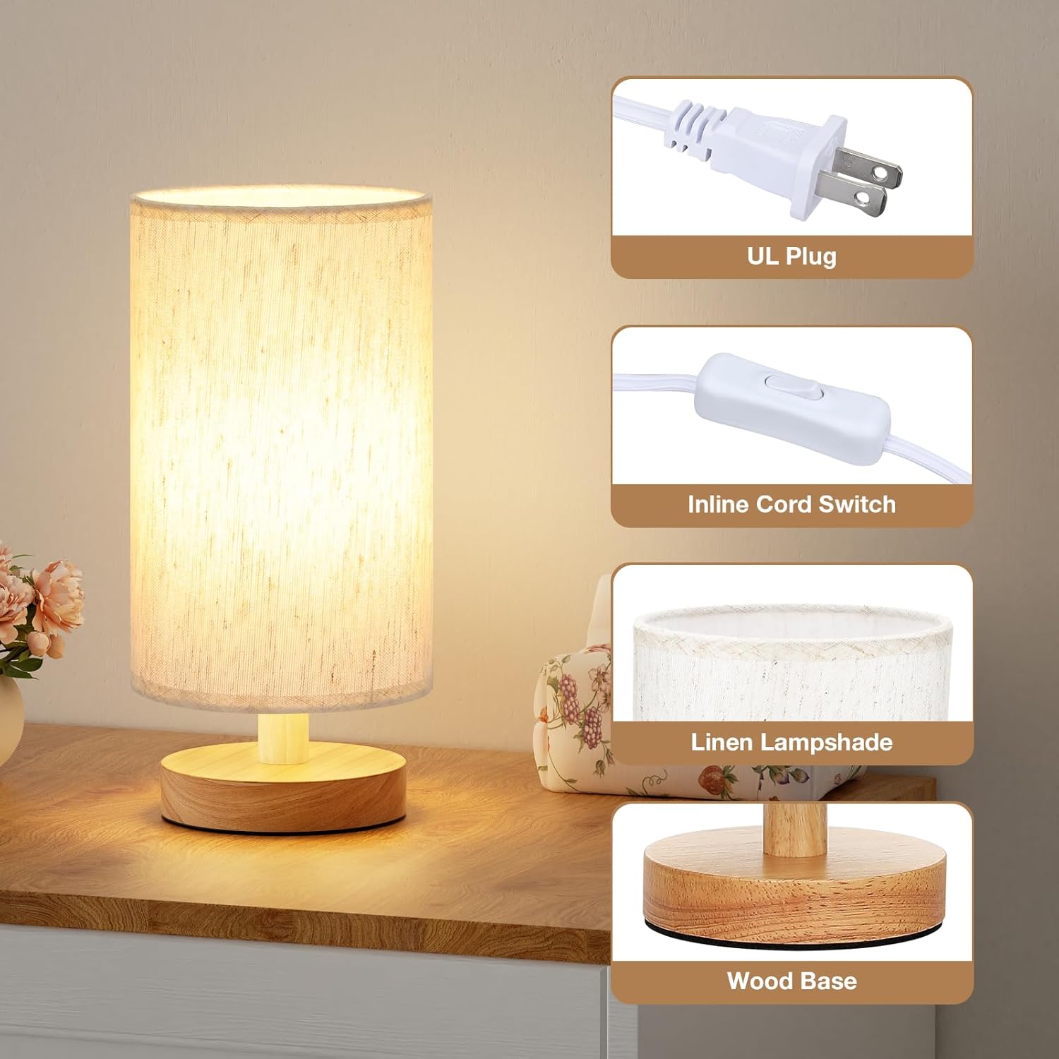 Small Table Lamp for Bedroom - - Touch Dimmer Lamp 리뷰 및 가격