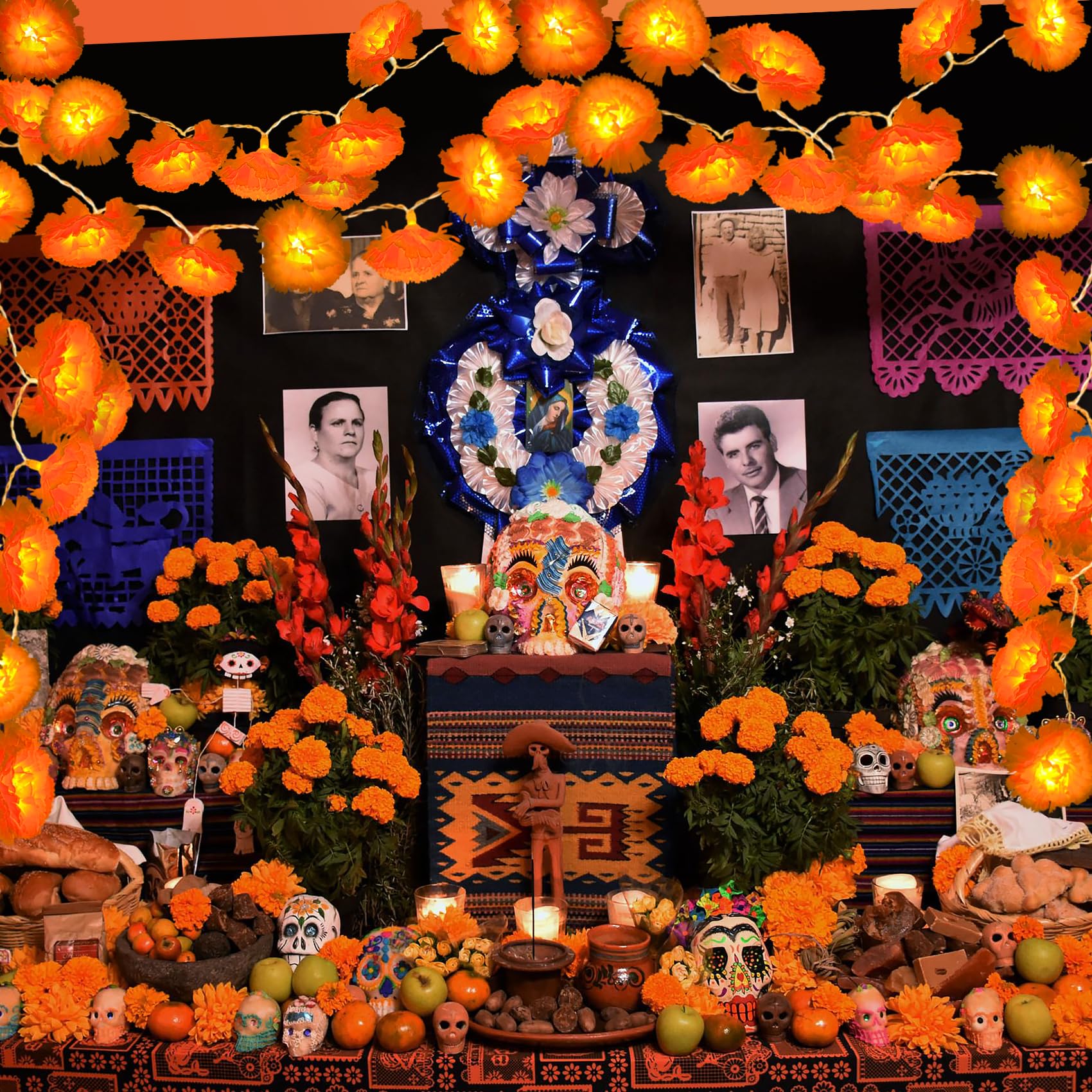 2-20PCS Lighted Marigold Garla - Lighting Decoration For Diwali 리뷰 및 가격