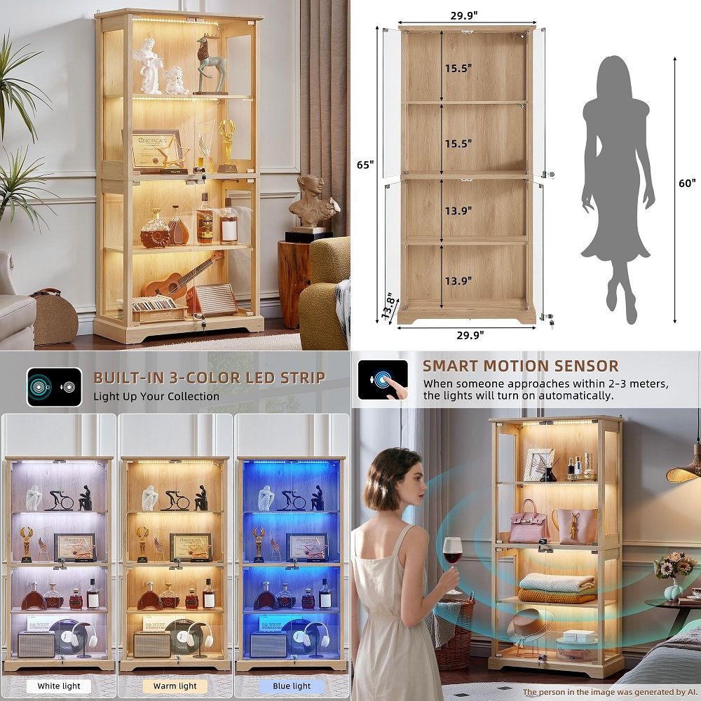 Farmhouse Glass Display Cabine - Lighting & Home Decor Studio 리뷰 및 가격