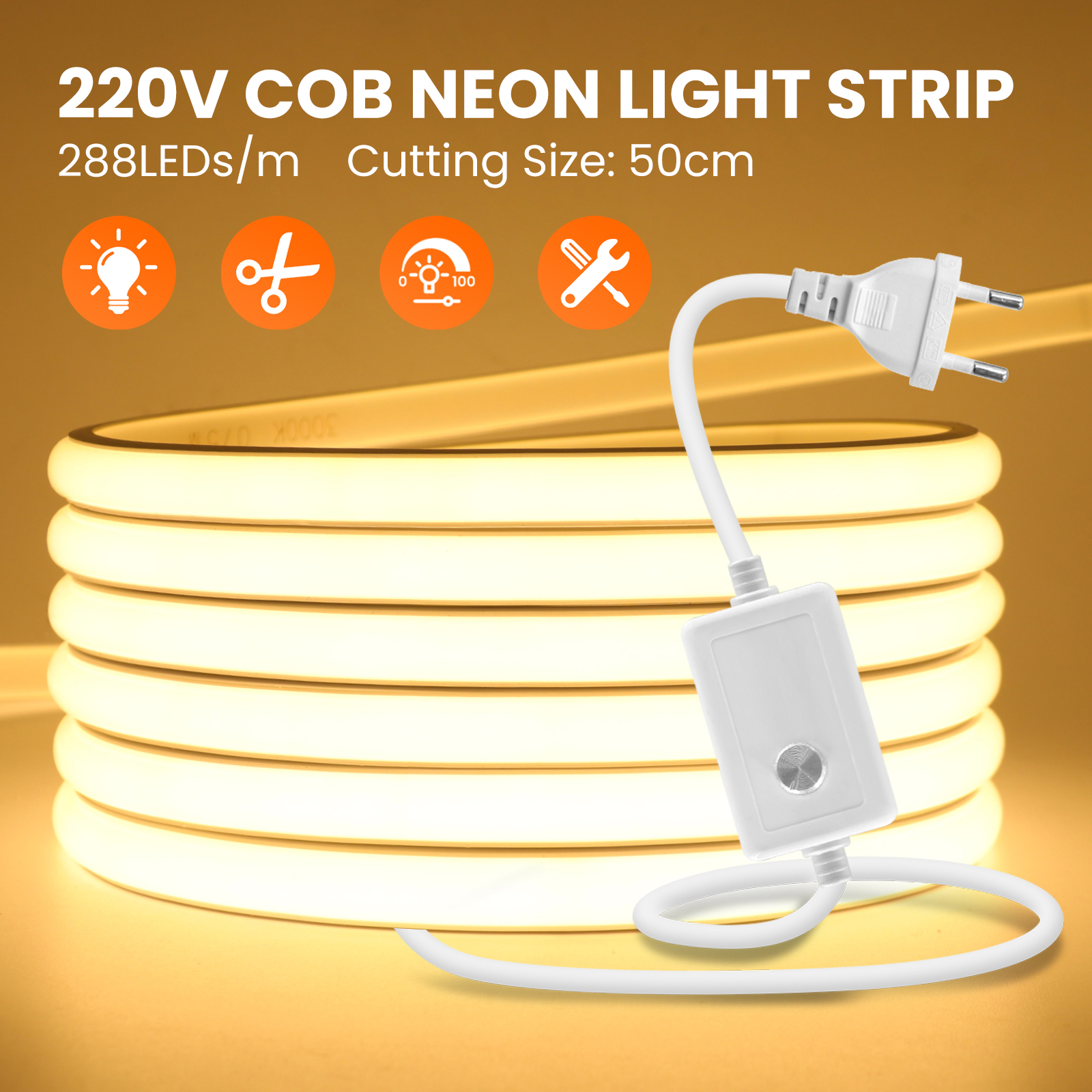 COB LED Strip 220V Dimmable EU - Decor Lighting Uk 리뷰 및 가격