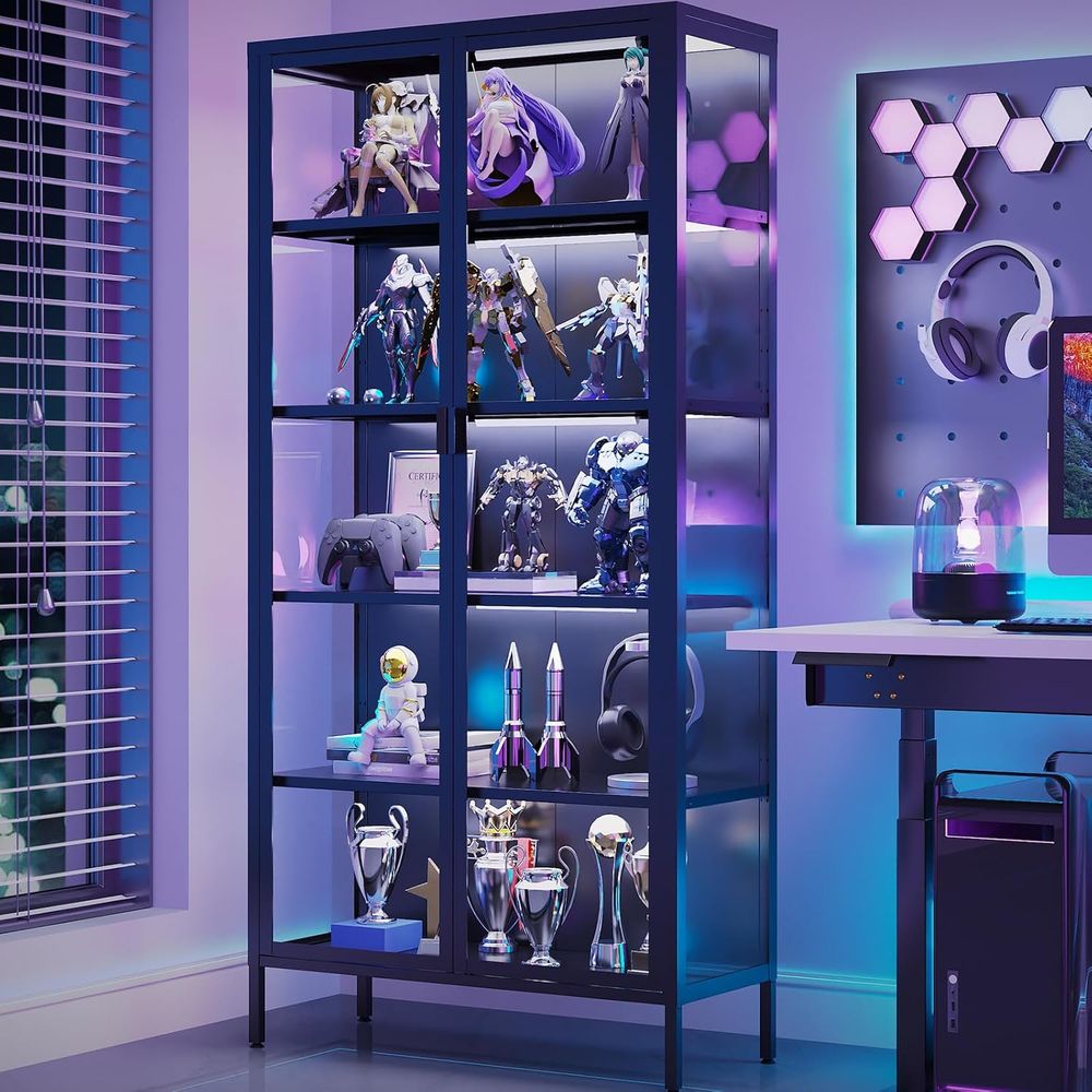 71 High Glass Curio Cabinet wi - Lighting & Home Decor Studio 리뷰 및 가격