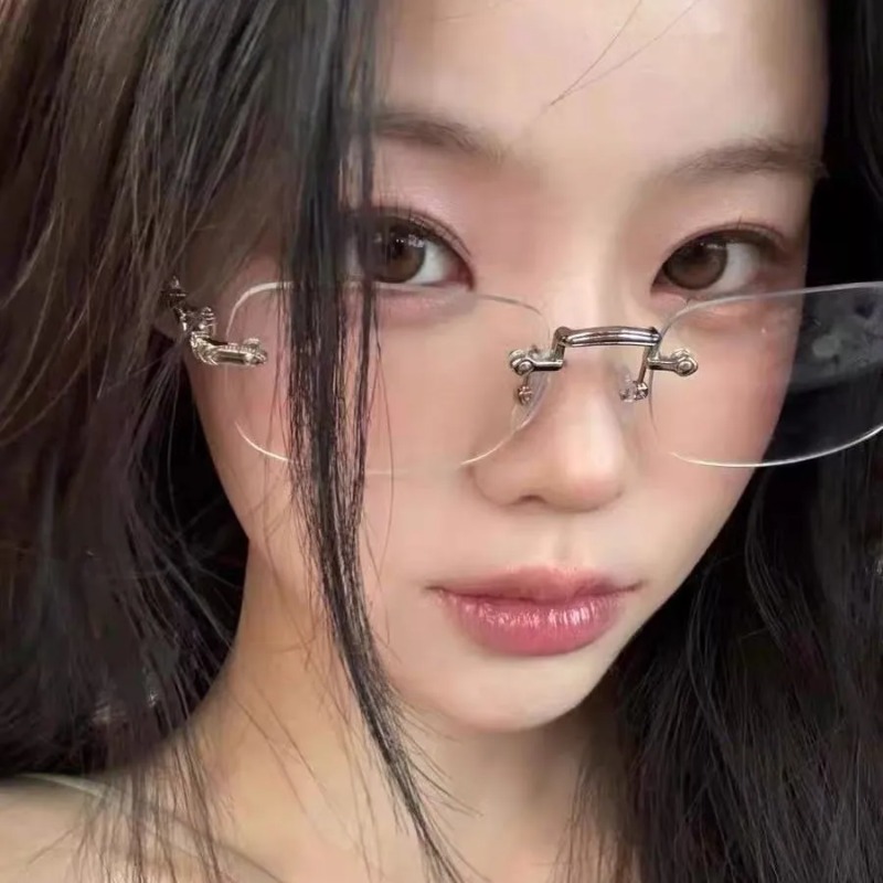 Square Rimless Eyeglasses Wome - Lighting Jockey 리뷰 및 가격
