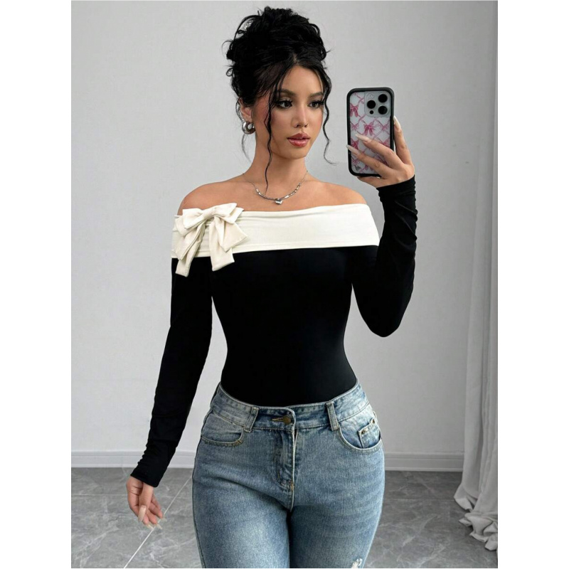 Bowknot Decor Off Shoulder Bod - Elegant Decor & Lighting Llc 리뷰 및 가격